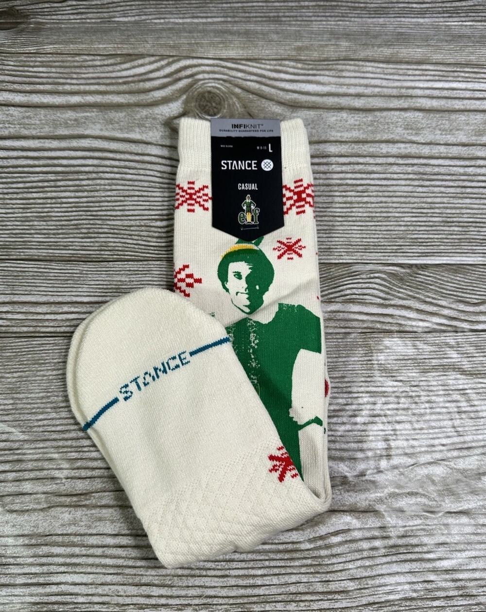 Stance X Buddy The Elf Casual Crew Cotton Infiknit Sock Christmas Large 9-13